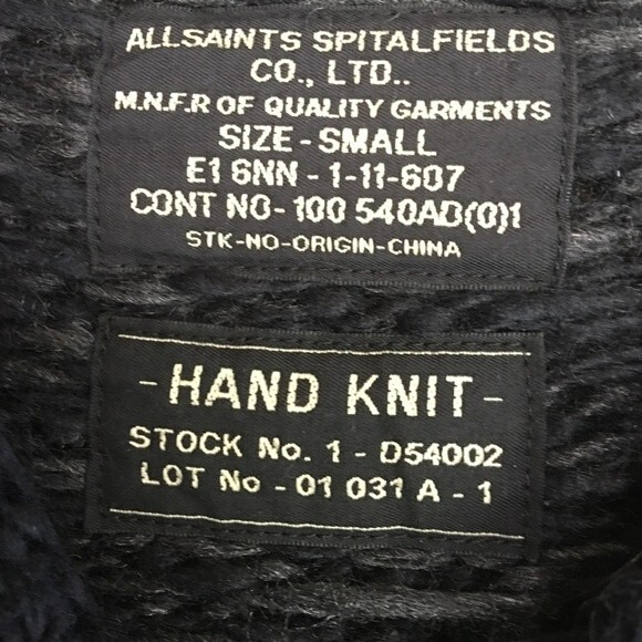 ALLSAINTS SPITALFIELDS Chunky Knit Button Down Norwegian Inspired Cardigan Sz.S - Picture 7 of 10